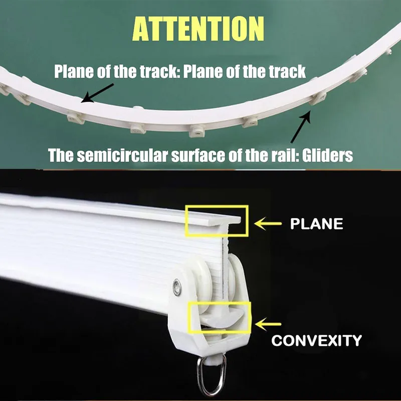 4M Flexible Side Ceiling Curtain Track Bendable Window Rod Rail Straight  Curve