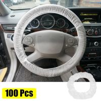 【YF】 uxcell 100pcs/200Pcs Universal Car Elastic Disposable Steering Wheel Cover Waterproof Anti-dust Accessories for Auto Truck