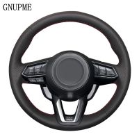 Hand-stitched Steering Wheel Cover Black Leather Car Steering Wheel Cover For Mazda CX-3 CX3 CX-5 CX5 2017 2018