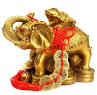 Copper Statue Pure copper elephant Golden Toad elephant Fengshui ornament decoration home crafts ornaments direct sales of