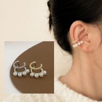 ต่างหูเกาหลี แบบเกี่ยวหู(earcuff) ประดับมุก สีทอง