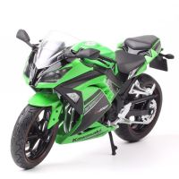 1/12 Kawasaki Ninja Racing Cross-Country โมเดลจำลองถนนโลหะรถจักรยานยนต์เก็บของเล่นสำหรับเด็ก