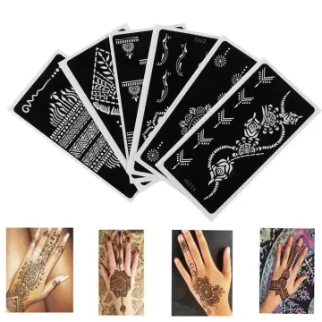 Henna Tattoo Lace Flower Temporary Fake Tattoo Red Tattoo Sticker Long  Lasting | eBay