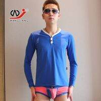 [COD] Wangjiang mens underwear thermal autumn clothes V-neck top [single piece] 4010SY