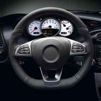 Black Artificial Leather Car Steering Wheel Cover for  Mercedes-Benz C200 C250 C300 B250 B260 A200 A250 Sport CLA220