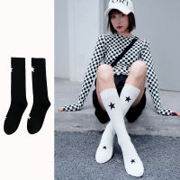 Women Knee Socks INS Calf Sock Lady Cotton Star Korean Style Stockings Long Smiling Face Womens Stocking High Female Calcetines