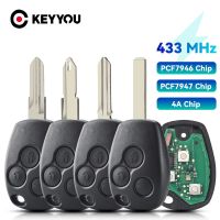 KEYYOU สำหรับ Master Renault Clio Kangoo โมดัสโลแกน Twingo Fob ID46ชิป PCF7946 / PCF7947 / 4A 434Mhz 3ปุ่มกุญแจรถยนต์รีโมท