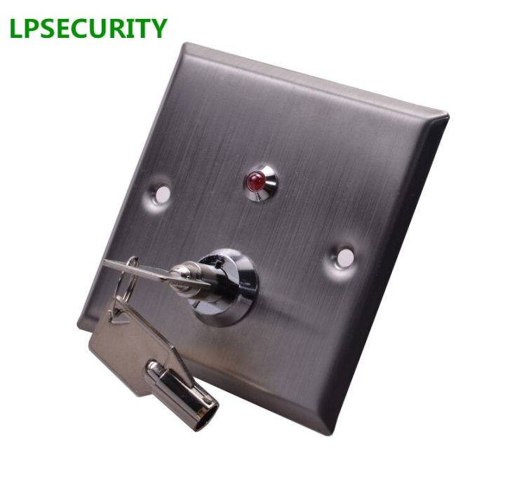 LPSECURITY LED สแตนเลสประตูปุ่มออกปล่อยสวิทช์กดที่มีคีย์ที่วางจำหน่ายสำหรับล็อคประตูเปิดประตูควบคุมการเข้าถึง