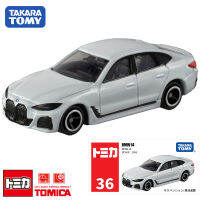 TOMY Domeca โมเดลรถอัลลอยจำลองกล่องสีแดงและสีขาวของเด็กผู้ชาย BMW I4 Coupe ขนาด36, 188629