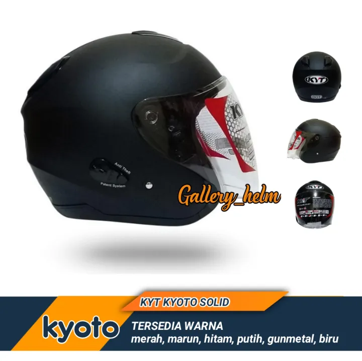 KYT KYOTO HELM KYT KYOTO HITAM DOFF Helm half Face KYT KYOTO TERPOPULER