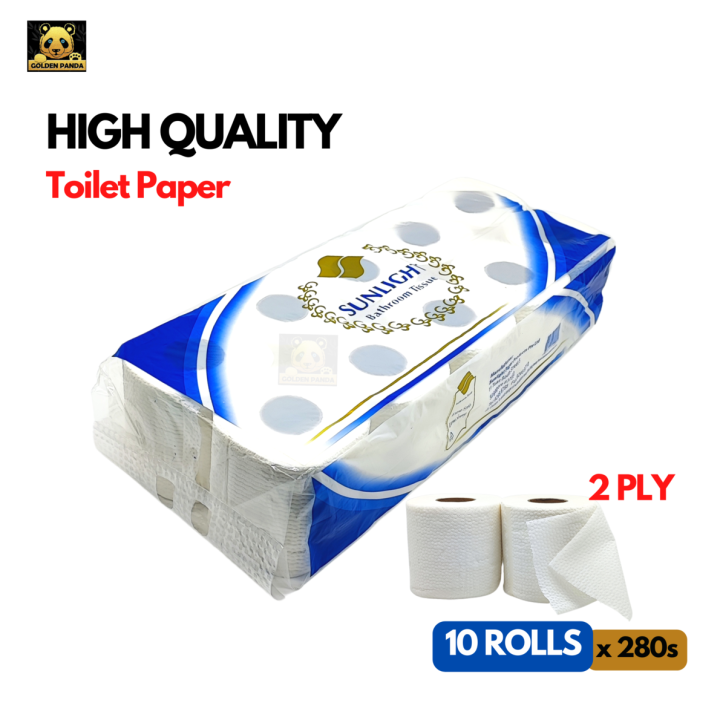 Sunlight Toilet Tissue Roll / 2 PLY Pulp Paper 10 Rolls / 10 Rolls