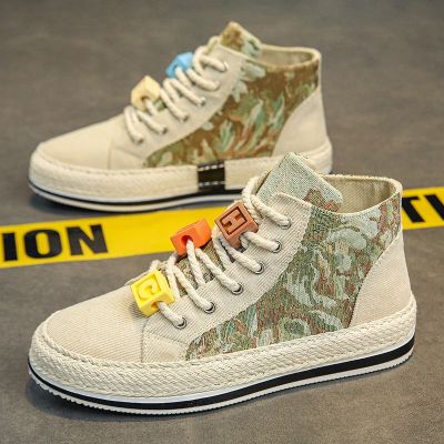 🏅 Canvas shoes mens 2023 new autumn high-top sneakers for mens niche original students all-match casual sports trendy shoes