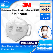 Khẩu trang lọc bụi kháng khuẩn 3M 9001 tiêu chuẩn KN90 1 cái