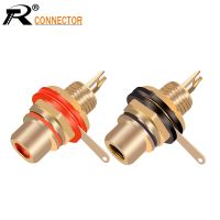 5pair Gold plated RCA Jack Connector Panel Mount Chassis Audio Socket Plug Bulkhead with NUT Solder CUP Wholesale 10pcs