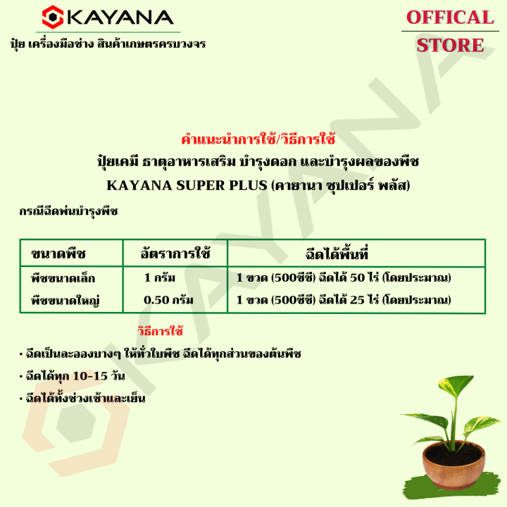 ปุ๋ยเคมี-ธาตุอาหารเสริม-บำรุงดอก-และบำรุงผลของพืช-kayana-super-plus-ธาตุอาหารที่จำเป็นต่อพืชในช่วงการกระตุ้นการสะสมตาดอก-บำรุงดอก