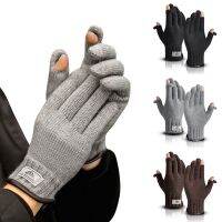 hotx【DT】 1 Ridding Gloves Non-slip Knitted  2 Flip Windproof Warm Men Cycling Climbing Racing Fishing