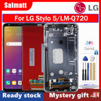 Salmatt จอแอลซีดีไอพีเอซเดิมสำหรับ LG Stylo 5 LM-Q720แผงสัมผัสหน้าจอ LCD หน้าจอดิจิตอลประกอบกับกรอบสำหรับ LG Stylo 5