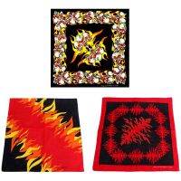 55x55cm Unisex Multifunction Square Bandana Hot Fire Flames Burning Theme Print Headband Sports Running Hip Hop Dance Hair Wrap Headbands