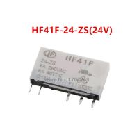 รีเลย์ Hf Hf41f-12-Zs Hf41f-5-Zs ใหม่10ชิ้น Hf41f Hf41f-24-Zs 5V 12V 24V Zs รีเลย์พลังงานแบบบางพิเศษ5พิน6a รีเลย์41f-1z-C2-1