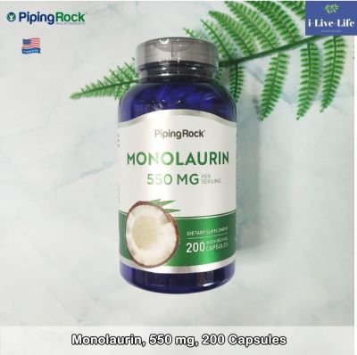 โมโนลอริน Monolaurin 550 mg, 200 Capsules - Piping Rock