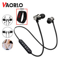 【นาฬิกาฟรี】VAORLO XT11 หูฟังแม่เหล็กไร้สายกีฬาบลูทูธ 4.2 หูฟังชุดหูฟังสเตอริโอเบสเพลงหูฟังหูฟังไมโครโฟนพร้อมนาฬิกาLEDฟรี