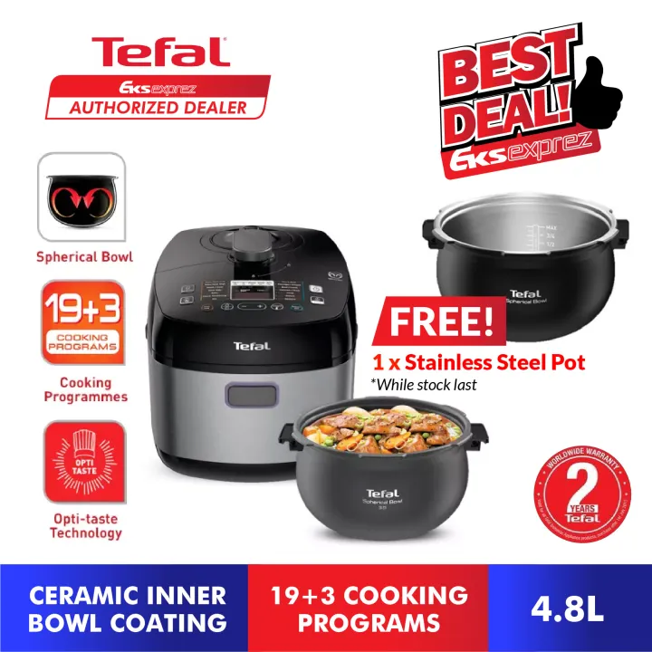 Tefal Pressure Cooker CY625D Home Chef 4.8L Smart Pro Multicooker /  Electrical Pressure Cooker (CY625D65)