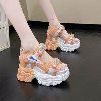 COD ☽☃ saafeeqdsdfsdw Thick-Soled Sandals Women All-Match Wedge Heel High Sports Inner Heightening Sandals休闲运动坡跟凉鞋