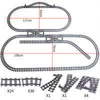 รถไฟเมืองสวิทช์ที่มีความยืดหยุ่นรางรถไฟรางข้ามแยกตรงโค้งอาคารอิฐบล็อกของเล่นเข้ากันได้กับ7996