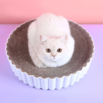 Cat Scratching Board Round Type Replaceable Scratcher Pad Kitten Scratch Toy Cat Couch Bed Lounge Sofa Grinding Nails Claw Care