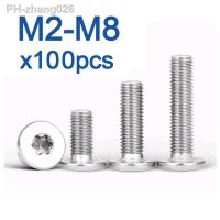 100pcs/lot 304 Stainless Steel CM Six-Lobe Torx Ultra Thin Super Low Flat Wafer Head Screw Bolt M1.6 M2 M2.5 M3 M4 M5 M6 M8