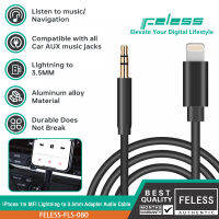 FELESS สายสัญญาณเสียงอะแดปเตอร์ 1 ม. MFI Lightning ถึง 3.5 มม. สำหรับ iPhone ทุกรุ่น