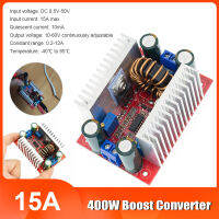 [จัดส่งฟรี] DC 400W 15A Step-Up Boost Converter แหล่งจ่ายไฟคงที่ในปัจจุบัน LED Driver 8.5-50V ถึง10-60V แรงดันไฟฟ้า Charger Step Up โมดูล