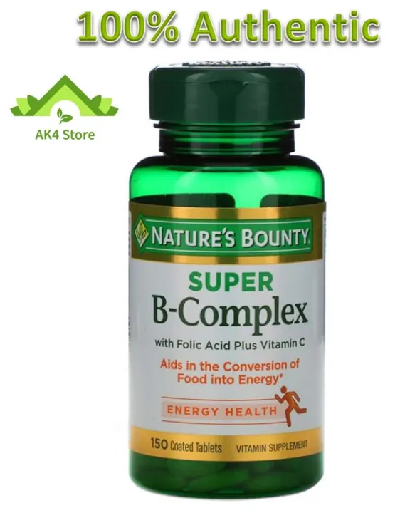 Super B-Complex 150 Coated Tablets, Energy Health, Nature's Bounty ...