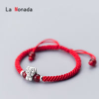 La Monada S 999 Pure Sterling Silver Chinese Zodiac Red Rope Women celets Red Thread For Hand Line String celets For Women