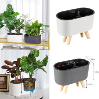 [hot]◊  Indoor With Indicator Leg Containers Anti-slip Breathable Watering Pots Lazy Flowerpot