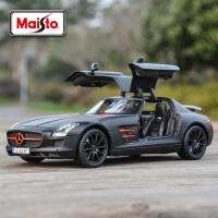 รถ1:18 Mercedes Benz รถหล่อแบบคงที่ SLS AMG โมเดลรถของเล่นของสะสม