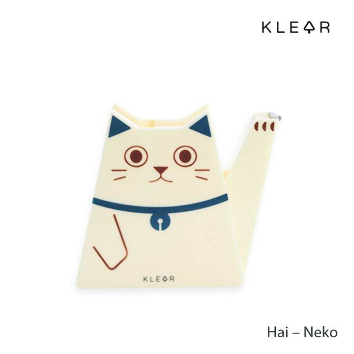 klearobject-hai-neko-tape-dispenser-แท่นใส่สก๊อตเทป-แกน-1-นิ้ว-แท่นตัดเทปใส-แท่นตัดสก๊อตเทป-วางทับกระดาษ-รูปแมว-แท่นตัดเทป-แท่นตัดสก๊อตเทป-ที่ตัดเทป