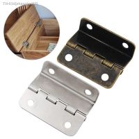 ๑▧ 4Pcs Cabinet Door Hinge Luggage Jewelry Wood Boxes Vintage Hinges Home Furniture Decoration with 4 Hole