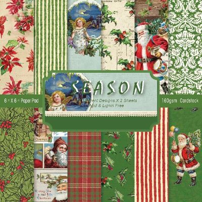 24PCS 6 "Christmas Season DIY สมุดภาพและกระดาษการ์ด