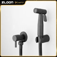 ZLOON สแตนเลสสเปรย์โถสุขภัณฑ์ห้องน้ำชุดสหาย Booster หัวฉีดฝักบัวแปรงโกลเด้นมุมวาล์วสเปรย์ชุดสี่ชิ้น