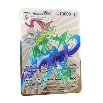 Giratina V Pokemon Metal Cards DIY 10000 Point Arceus Vmax Lugia Charizard  Rayquaza English Golden Game Collection Card Kid Toys