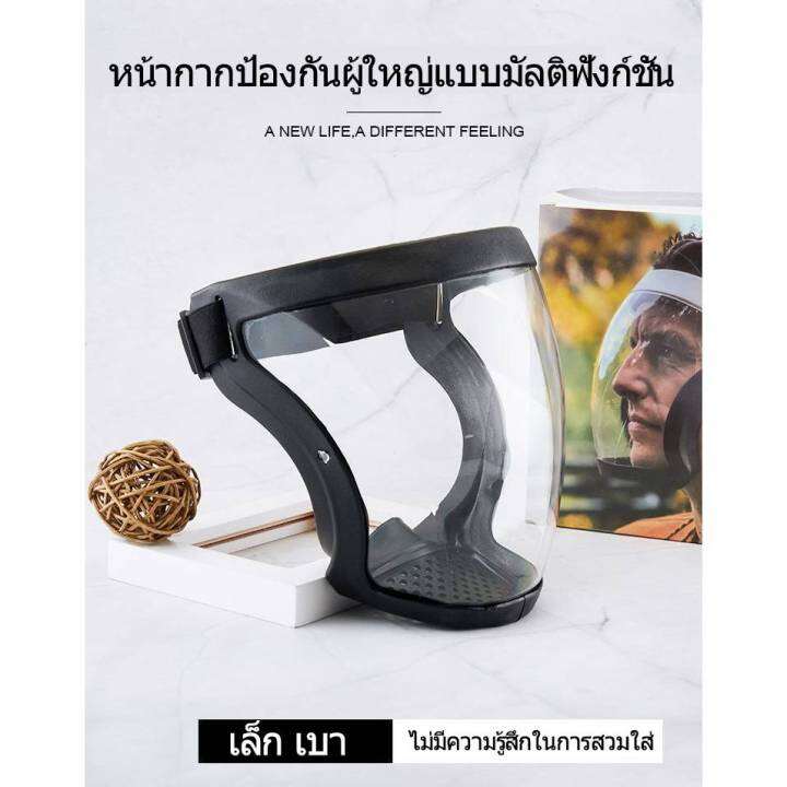 หน้ากากface-shieldแบบรัดหัว-กันฝุ่นบังหน้า-หน้ากากป้องกันไวรัส-แบบไม่ขึ้นฝ้า-ใส่ปั่นจักรยานเฟสชิว-ป้องกันแสงแดด