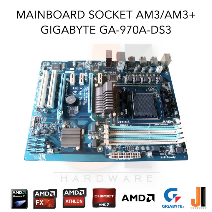 mainboard-gigabyte-ga-970a-ds3-am3-am3-support-amd-fx-phenom-ii-athlon-ii-sempron-125-watts-tdp-สินค้ามือสองสภาพดีมีฝาหลังมีการรับประกัน