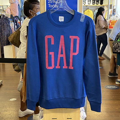 ☑❡ hnf531 New Yorkao GAP เสื้อกันหนาวแขนยาวสำหรับผู้ชายพิมพ์โลโก้ตัวอักษรตัวใหญ่ผ้ากำมะหยี่บางใส่ได้ทุกโอกาสฤดูใบไม้ร่วง