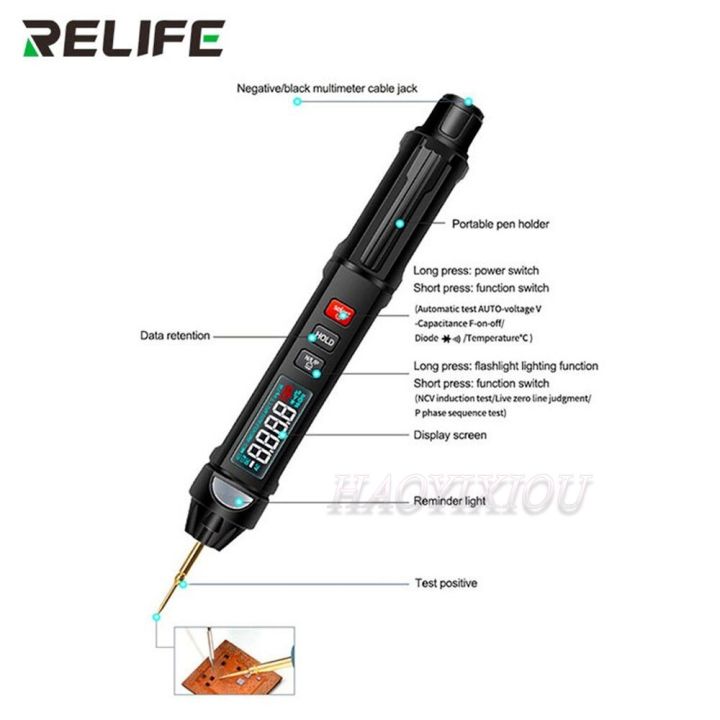 รีไลฟ์-dt-01ประเภทปากกาอัจฉริยะมิเตอร์มัลติมิเตอร์แบบ-mini-ออโต้-lntelligent-ปากกาเซ็นเซอร์เครื่องทดสอบแรงดันไฟฟ้าแบบไม่สัมผัสและลำดับมิเตอร์