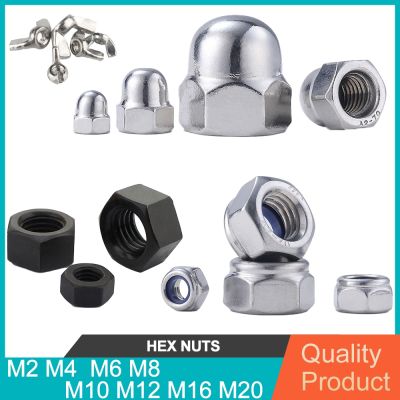 M2 M4 M6 M8 M10 M12 M16 M20 Stainless Steel Hex Metric Threaded Hexagon Nuts Butterfly Flange Carbon Steel Brass Nylon Lock Nut