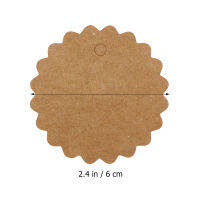 100Pcs 60Mm Round Scalloped กระดาษคราฟท์การ์ดแท็กของขวัญ Diy แท็กแท็กกระเป๋าเดินทางป้ายราคา10M Jute Twine