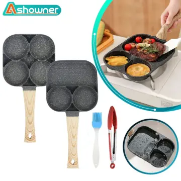 4hole Omelet Pan Frying Pot Thickened Nonstick Egg Pancake Steak Cooking  Pans Hamburg Bread Breakfast Maker Induction Cookware