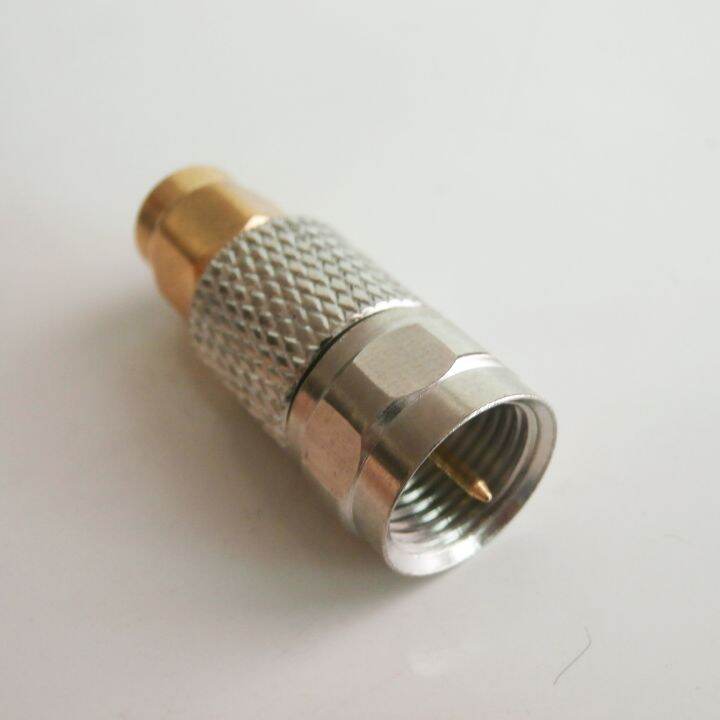 1pcs-adapter-f-tv-male-plug-to-sma-male-plug-straight-rf-coaxial-connector-brass-electrical-connectors