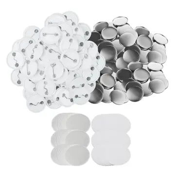 100 Sets Round Button Parts Blank Making Supplies 58mm Metal